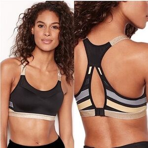 Victoria's Secret Black and Gold Sports Bra